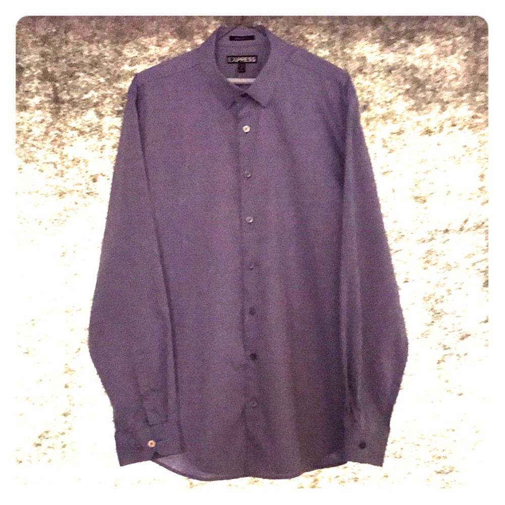 EXPRESS Modern Fit Button Lavender Purple Shirt